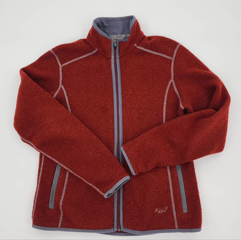 Kuhl - Born in the Mountains Alpaca Women' Fleece Full Zip Jacket in Burgundy - Picture 2 of 9